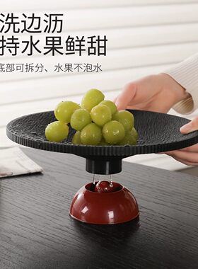 水果盘客厅日常家用新款轻奢高端高颜值茶几糖果盘沥水托盘干果盘