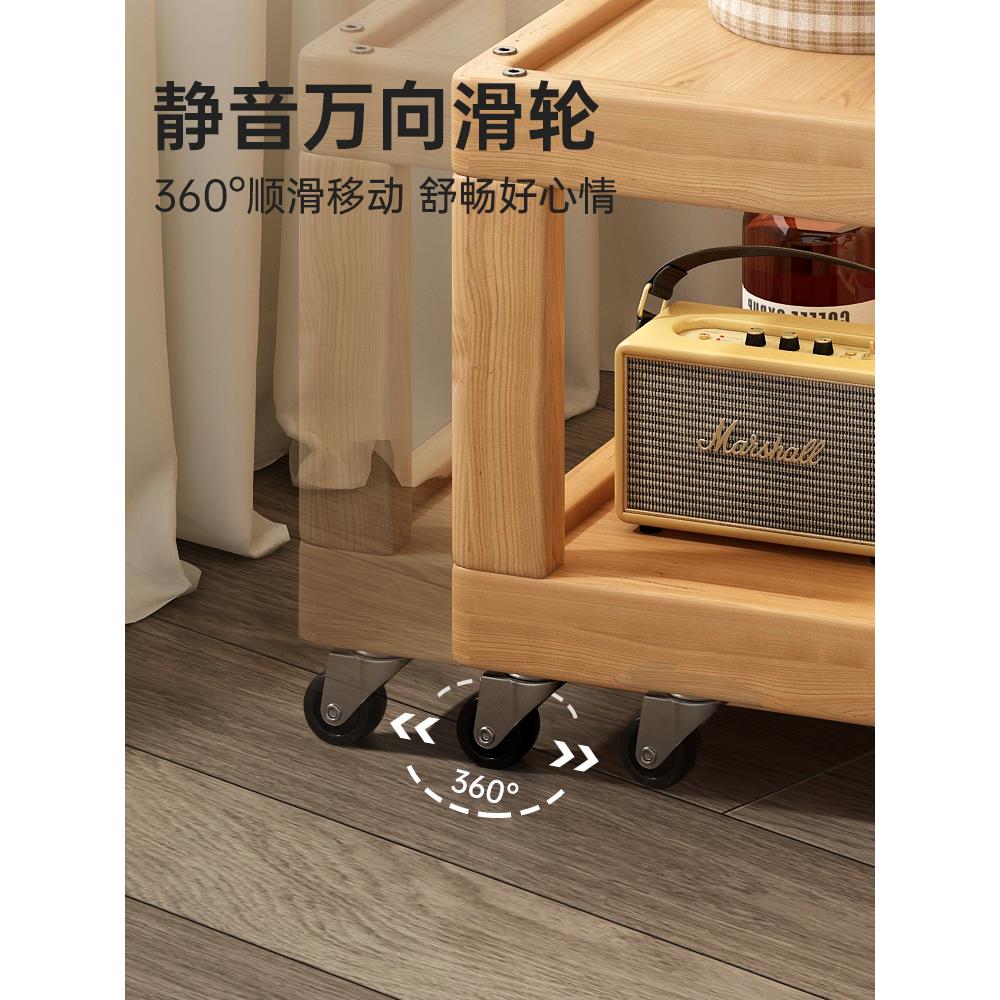 推拉茶几沙发边几推车桌子可移动床头收纳万向轮创意沙发小侧边柜 - 图2