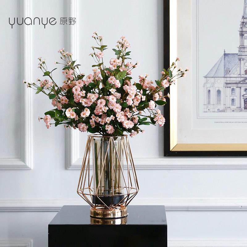 彷真花蔷薇轻奢高档客厅房间餐桌摆花家居花束装饰假花花艺摆设件,淘宝优惠券,粉丝福利购,淘宝优惠卷