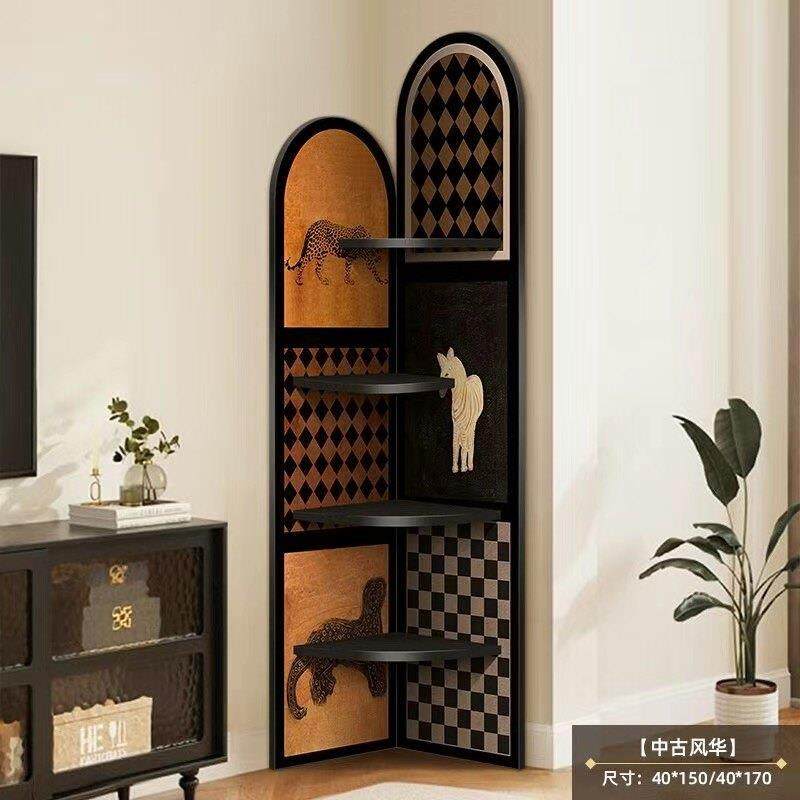 中古墙角转角柜子置物架床头落地摆件装饰书架客厅收纳多层三角柜,淘宝优惠券,粉丝福利购,淘宝优惠卷