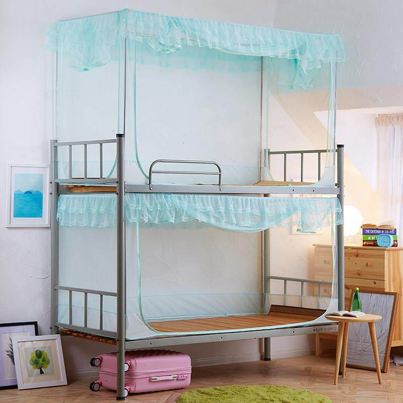 学生宿舍蚊帐加密拉链单人寝室上铺下铺方顶蚊帐子母床0.9m1.2米,淘宝优惠券,粉丝福利购,淘宝优惠卷