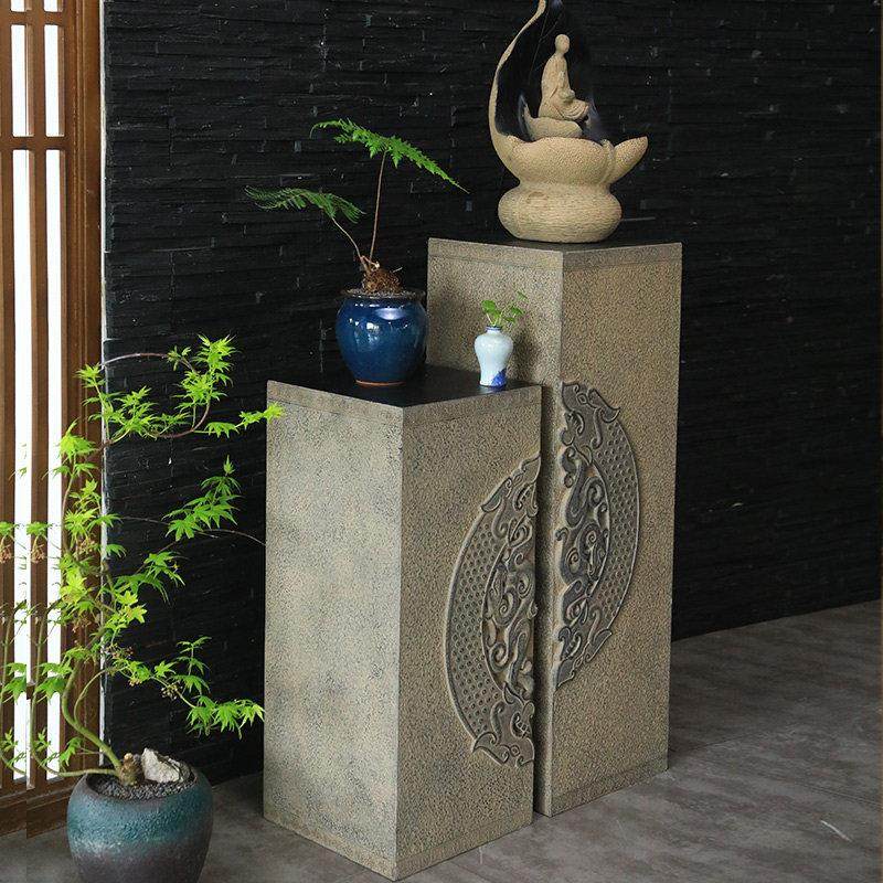 陋石坊新中式室内展示柱摆件客厅玄关招财流水底座庭院落地装饰柱,淘宝优惠券,粉丝福利购,淘宝优惠卷
