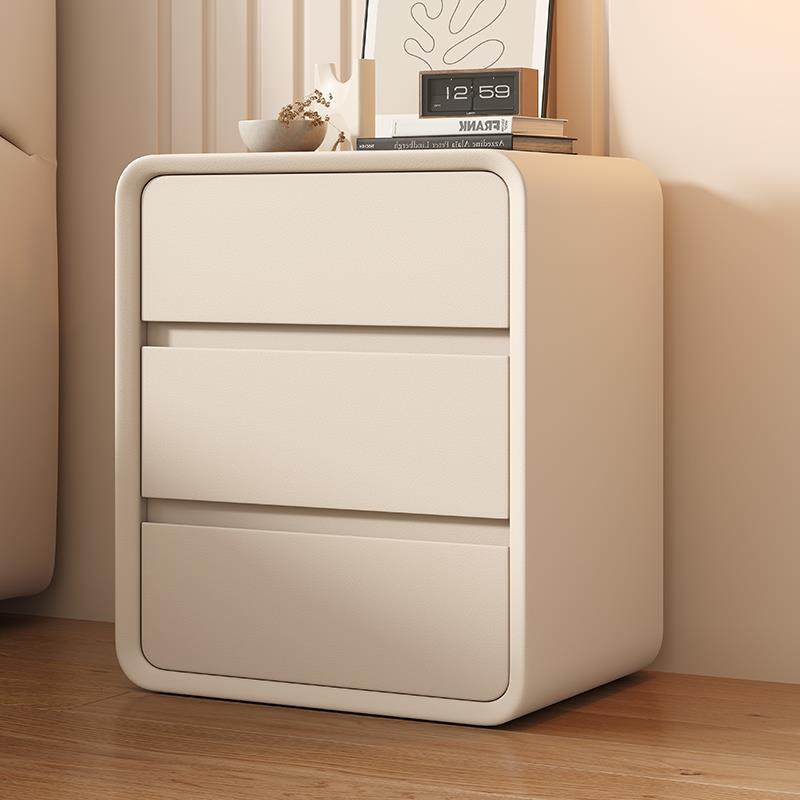 智能床头柜实木奶油风简约现代移动轻奢高端带锁卧室床边储物柜,淘宝优惠券,粉丝福利购,淘宝优惠卷