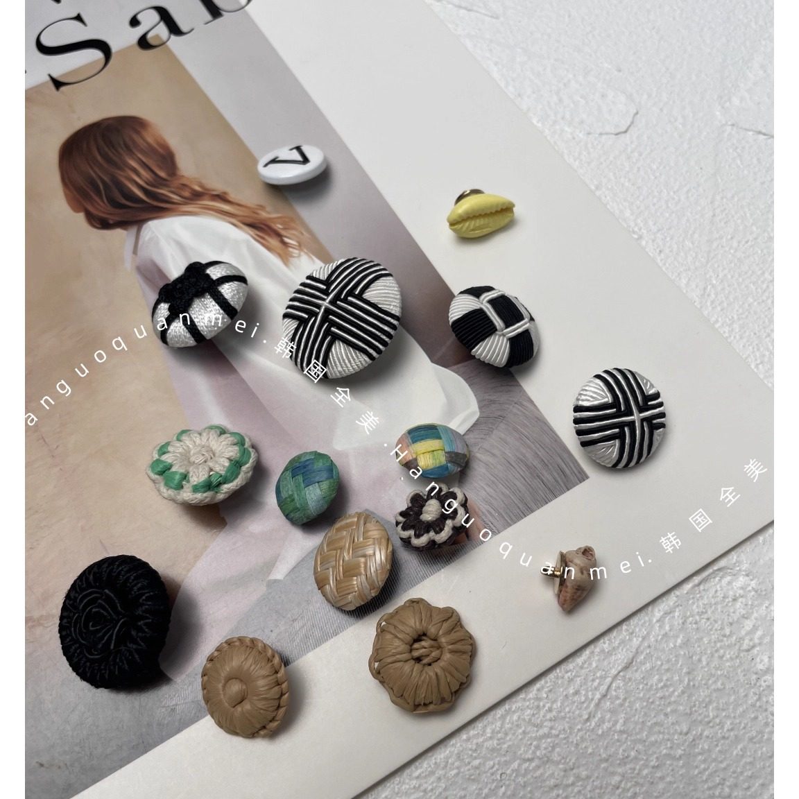 欧洲站欧货2025年秋冬新品编织纽扣贝壳手缝扣diy服装辅料扣子,淘宝优惠券,粉丝福利购,淘宝优惠卷