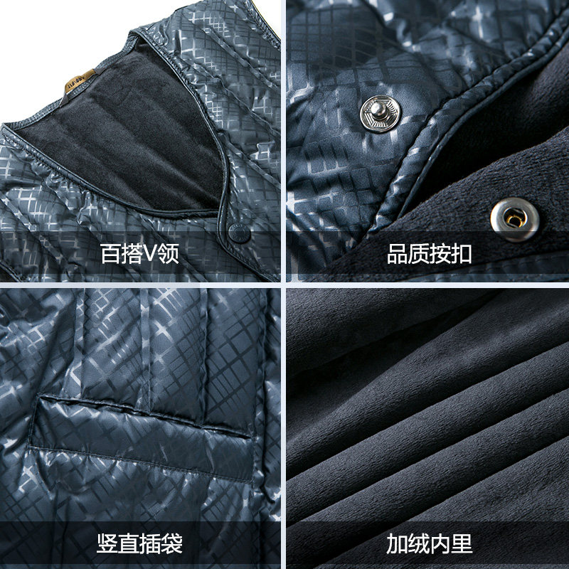 雪中飞中老年人羽绒马甲男外穿内搭加厚保暖背心爸爸冬季加绒坎肩,淘宝优惠券,粉丝福利购,淘宝优惠卷