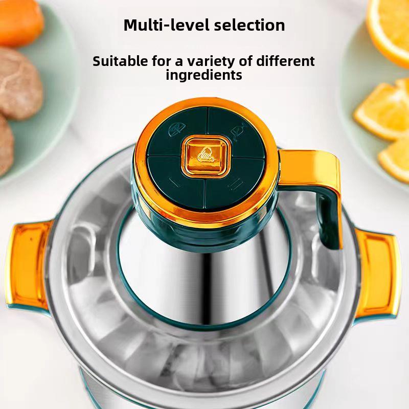 顶圣6L大容量新升级多功能绞肉机不锈钢家用电动辣椒碎菜蒜合面器 - 图1