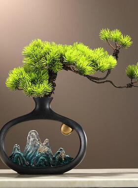 新中式花瓶摆件客厅电视柜装饰品办公室桌面摆设玄关乔迁礼物