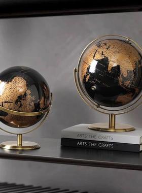 轻奢高档地球仪摆件办公室书桌客厅玄关电视柜酒柜家居装饰品摆设