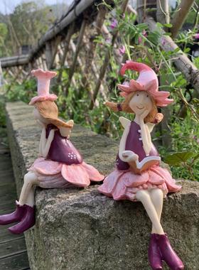 户外花园装饰庭院仙女摆件花仙子创意阳台桌面吊脚人物布置院子