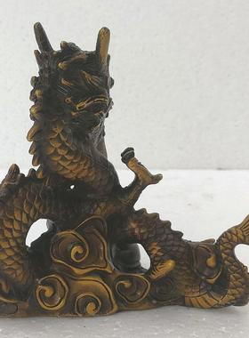 纯铜龙聚宝盆聚财龙招财镇宅龙戏珠家居客厅门店装饰动物桌面摆件