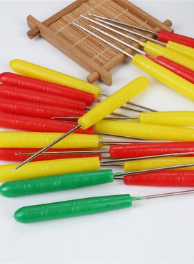 新品千枚通锥子修鞋工具挑针手工钢锥家用塑料柄粗V钩针皮革手工