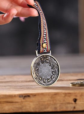 极速十二生肖文殊九宫八卦u牌西藏挂坠牌密宗法器咒轮吊坠吊牌腰