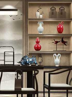 极速新品陶瓷器花j瓶钧瓷窑变釉创意青牛家居室内办公室书房酒柜