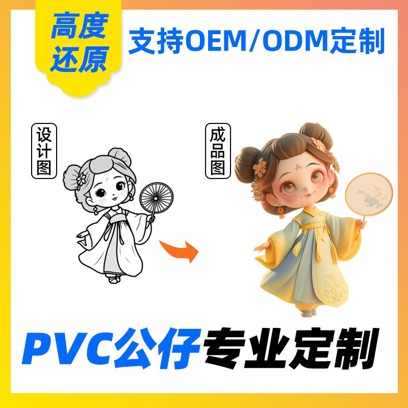 盲盒手办定制PVC树脂公仔注塑搪胶滴胶冰箱贴钥匙扣玩具摆件定做 - 图3