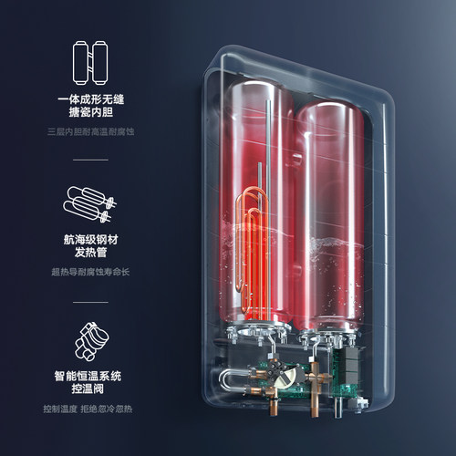 四季沐歌电热水器速热式竖立扁桶双胆20L智能即热恒温家用洗澡机 - 图2