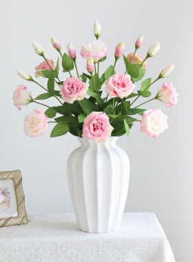 高端手感保湿绢布洋桔梗仿真花艺