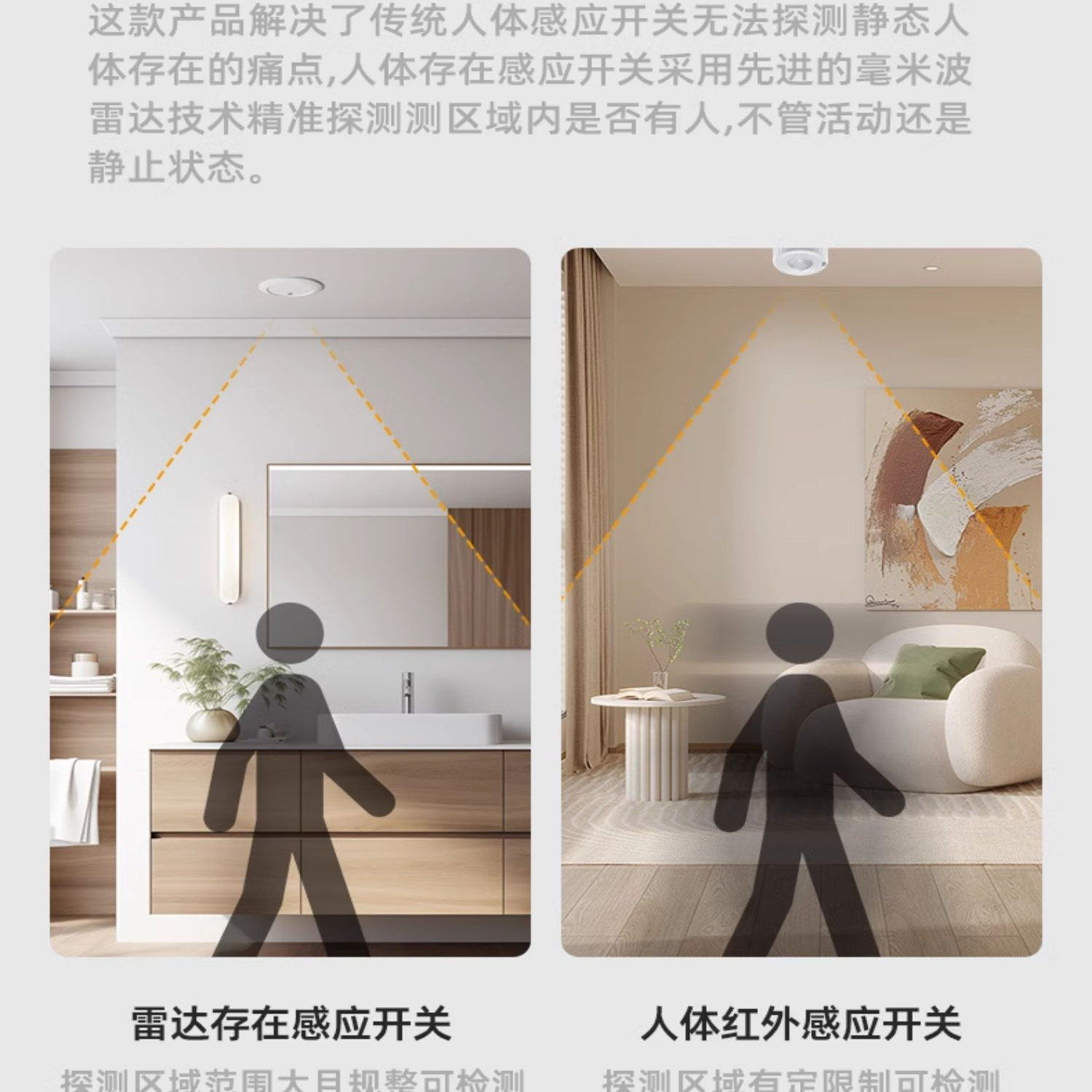 已接入米家APP蓝牙Mesh2.4G人体存在传感器通断器联动感应开关,淘宝优惠券,粉丝福利购,淘宝优惠卷