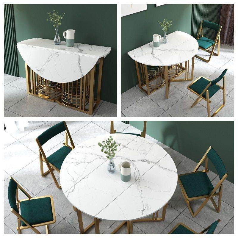 轻奢现代简约可折叠伸缩圆桌餐桌家用电磁炉小户型饭桌不占地方,淘宝优惠券,粉丝福利购,淘宝优惠卷