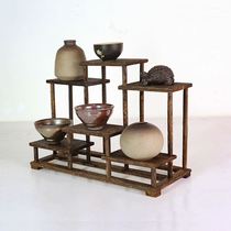 Desktop Bou Ancient Shelf Solid Wood Multi-Treasure Cabinet Tea Set Chinese Show Shelf Tea Cup Swing Piece Shelving Shelf Storage Rack