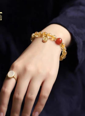 普陀山金发晶手串女天然正品