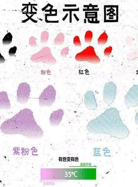 温感变色猫爪纹身贴派对拍照