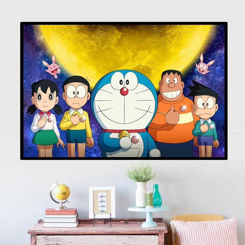卡通钻石画2024新款满钻机器猫哆啦A梦动漫点贴钻十字绣儿童卧室,淘宝优惠券,粉丝福利购,淘宝优惠卷
