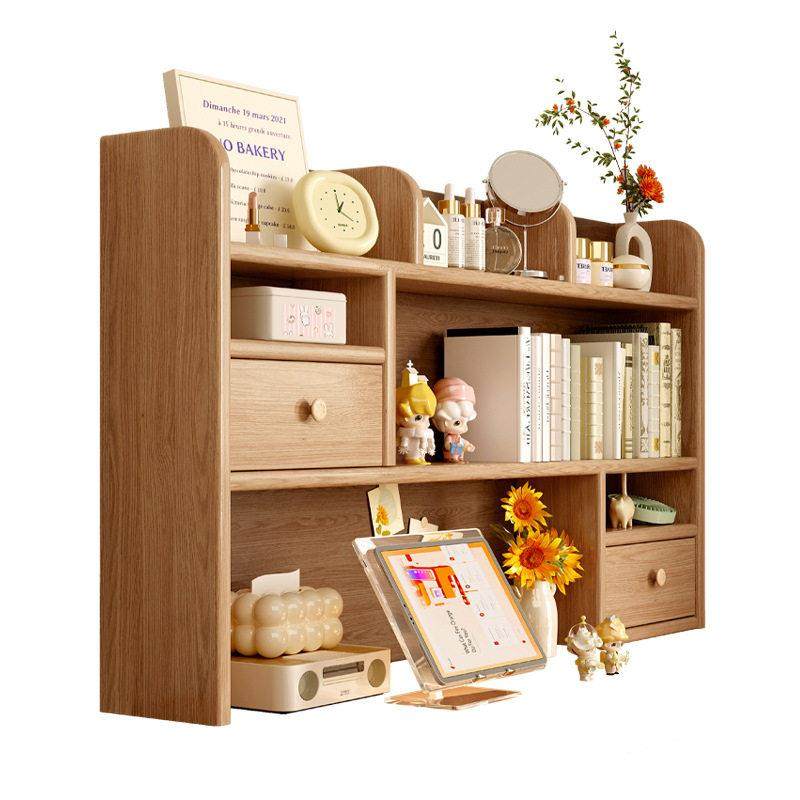 实木桌面书架学生儿童桌上多层松木书桌收纳置物架简易飘窗小书柜,淘宝优惠券,粉丝福利购,淘宝优惠卷