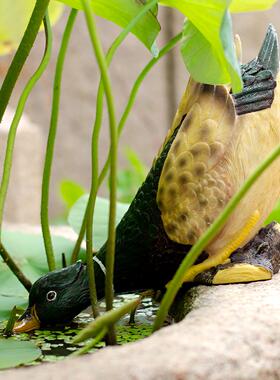 庭院造景布置仿真鸭子花园装饰摆件假山水景园林户外水池鱼池摆设