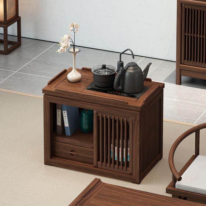 简约茶室边几柜矮柜新中式实木隔栅茶水柜烧水茶台榻榻米禅意客厅,淘宝优惠券,粉丝福利购,淘宝优惠卷