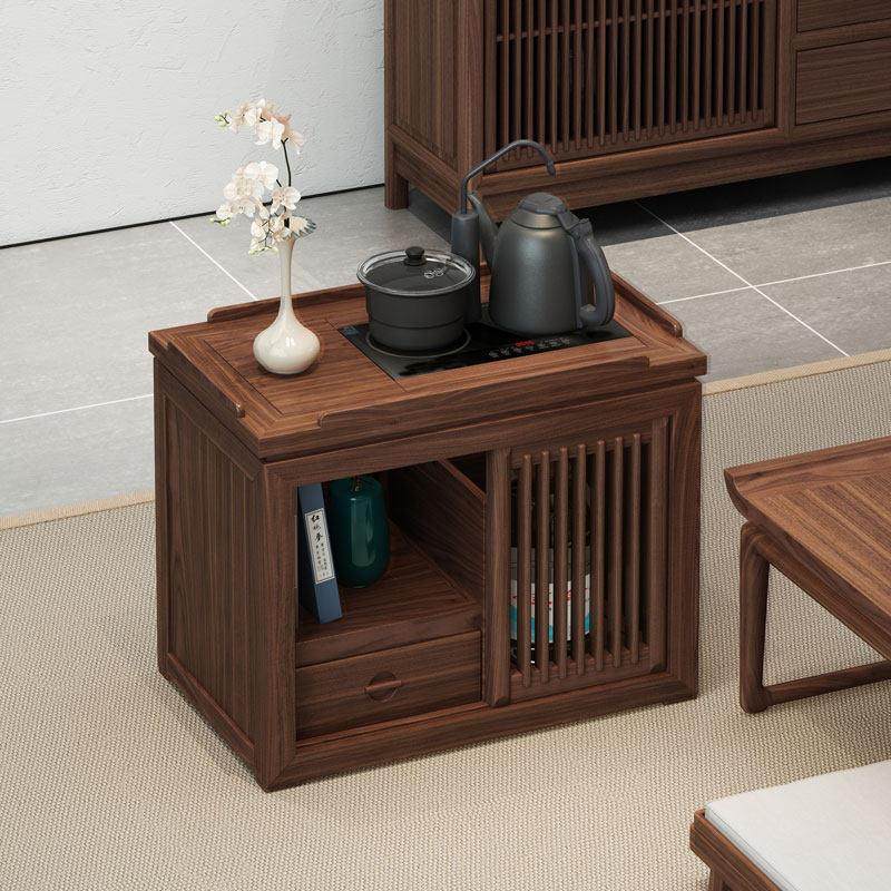 简约茶室边几柜矮柜新中式实木隔栅茶水柜烧水茶台榻榻米禅意客厅,淘宝优惠券,粉丝福利购,淘宝优惠卷