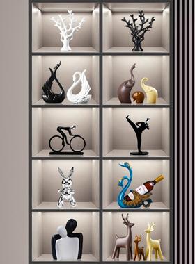 轻奢高档家居客厅摆件电视柜酒柜暴力熊红酒架餐边柜装饰品办公室