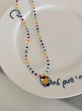 花朵樱桃合金珠子外出链项饰彩色