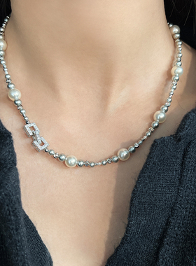 施家珍珠项链高级感颈链