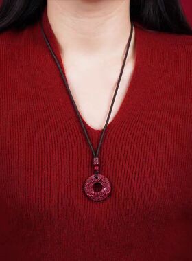 顺心阁双貔貅吊坠红砂本命年