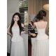 Yoo Ji-hyun Jeju Evening Breeze Hepburn-style beige cape mesh long skirt spring and summer suit women's three-piece suits