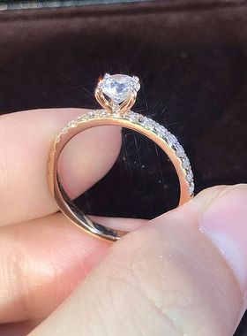 wish跨境ebay欧美简约镀s925银锆石戒指求订结婚对戒婚戒