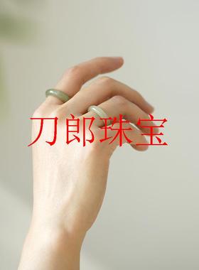 青白玉晴水指环未时老矿老料和田玉素戒冰种玉石新疆女简约古风礼