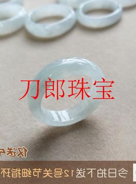 老矿翡翠色货玉戒指冰糯种雪花