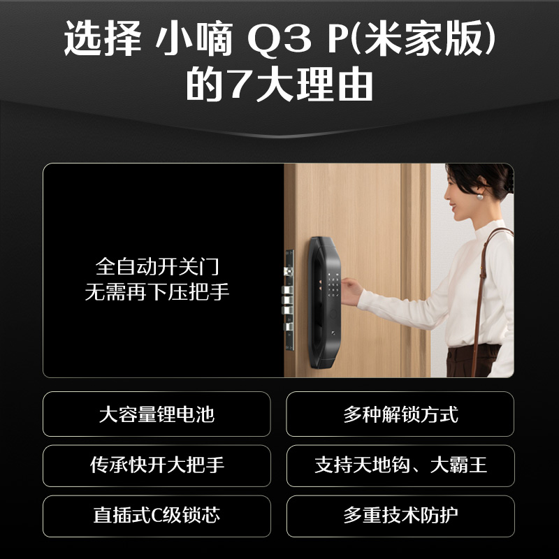 德施曼密码指纹锁家用防盗全自动电子智能锁小嘀Q3P