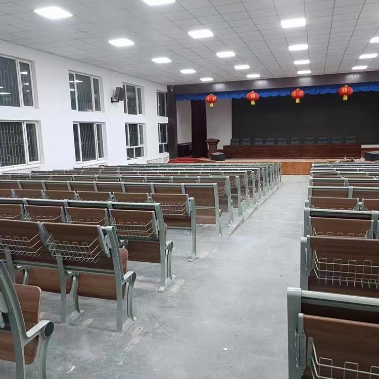 铝合金礼堂排椅阶梯椅学校多媒体课桌椅教室连排椅子报告厅坐椅 - 图0