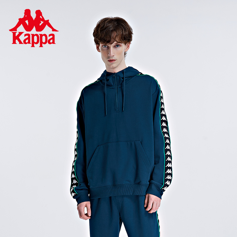 Kappa卡帕男装秋季新款连帽卫衣串标休闲套头衫运动上衣K0B52MT62