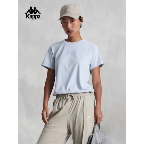 Kappa卡帕女子夏季新款短袖纯棉休闲字母休闲T恤K0E42TD45 - 图0