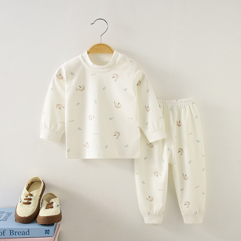 婴儿内衣套装打底套头a类全棉宝宝衣服春秋无骨贴身秋衣裤肩扣套,淘宝优惠券,粉丝福利购,淘宝优惠卷