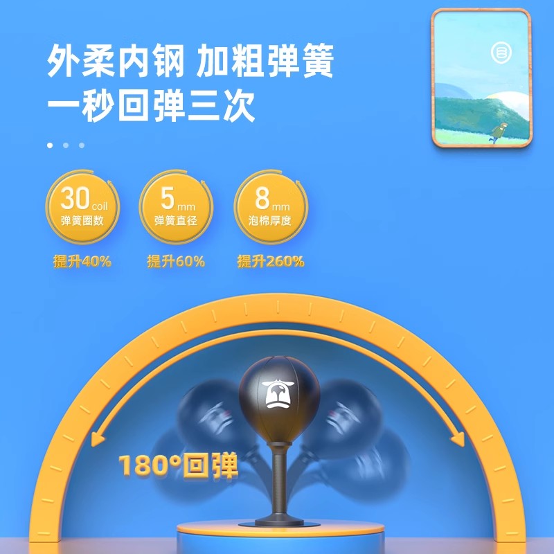 fed拳击速度球桌面发泄球家用儿童减压解压神器反应训练器材靶 - 图2