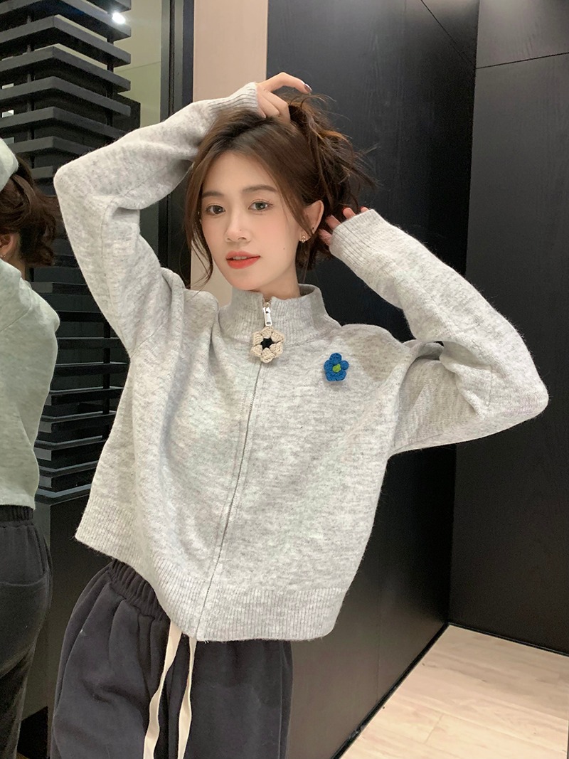 2023新款韩版宽松港风针织衫加厚慵懒风