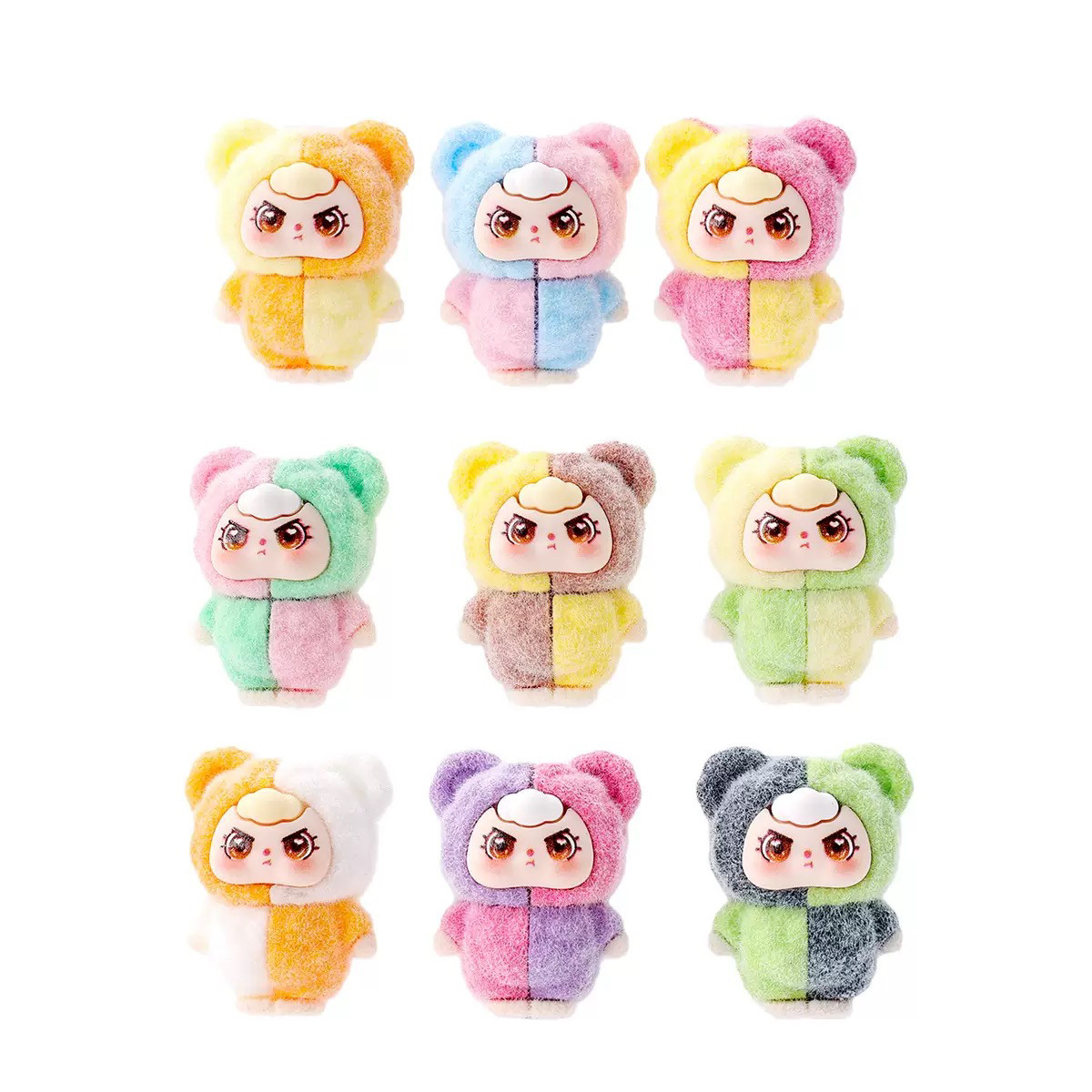 卡通可爱植绒拼色小熊萌粒小摆件桌面装饰品潮玩公仔创意礼品批发,淘宝优惠券,粉丝福利购,淘宝优惠卷
