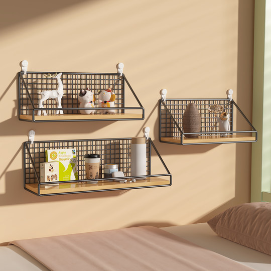 墙上置物架书架壁挂床头挂篮宿舍好物免打孔墙面墙壁悬空板收纳架