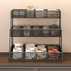 Household desktop water cup storage rack tea set layered rack