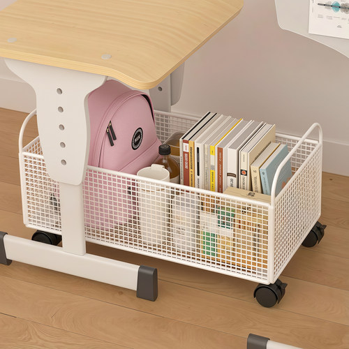可移动书架落地书包置物架学生宿舍桌下放置神器儿童书桌旁收纳架 - 图3
