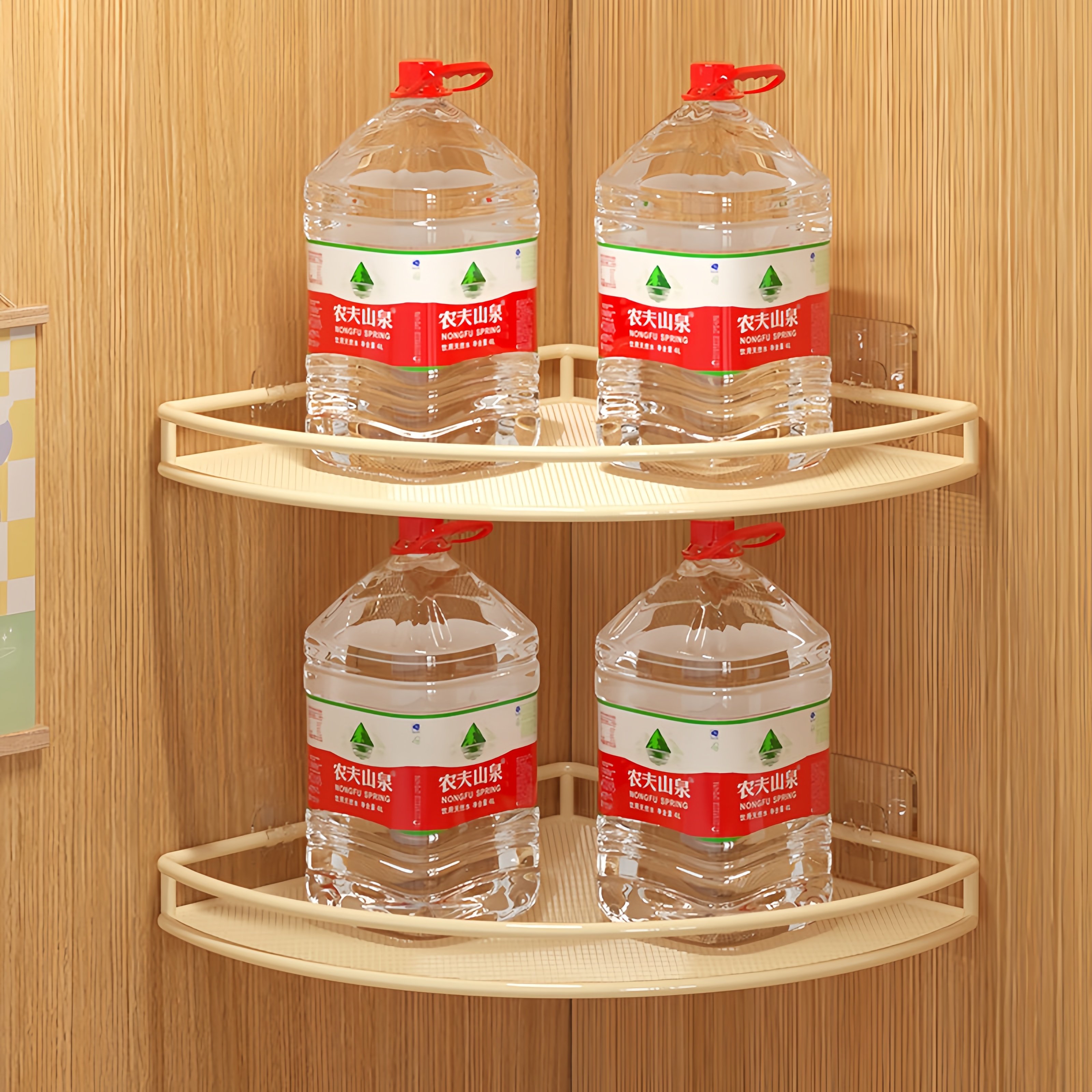 墙上置物架学生宿舍墙角收纳架转角三角架壁挂式免打孔零食架书架,淘宝优惠券,粉丝福利购,淘宝优惠卷